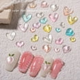 thumbnail image 3 of UDIYO 30Pcs Nail Ornaments Ice Penetration Translucent Flat Bottom Drill Peach Heart Rhinestone for Beauty, 3 of 7