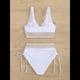 thumbnail image 4 of Bikini de Dos Piezas para Mujer, Cintura Alta, Cuello Halter, Traje de Baño Adelgazante, , Talla M, 4 of 7