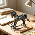 thumbnail image 6 of Distressed-style Wooden Rocking Horse Ornament -style Tabletop Decor Nostalgic Bookshelf Accessory Handcrafted Piece And Holiday Gift, Farmhouse Garden Home Office Desk Decor, 6 of 6