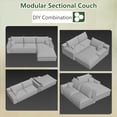 thumbnail image 2 of 107" Modular Sectional Sofa with Chaise, Deep Seat Corduroy Couch for Living Room, Tool-Free Setup, Green, 2 of 9