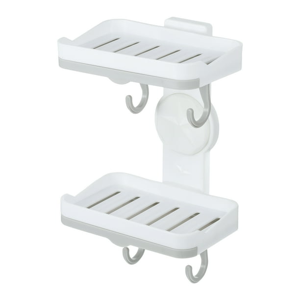 Jabonera, jabonera montada en la pared, jabonera, jabonera para baño, cocina, color blanco