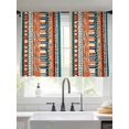 thumbnail image 3 of Bohemian Patterns Sheer Curtains 45 inches Long 2 Panels Set Retro Seamless Stitching Tiers Sheers Rod Pocket Small Window Short Curtains for Kitchen Cafe, Each 52" W x 45" L, 3 of 7