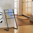 thumbnail image 3 of MyGift 32 inch Black 4 Tier Freestanding Metal Towel Rack, 3 of 6