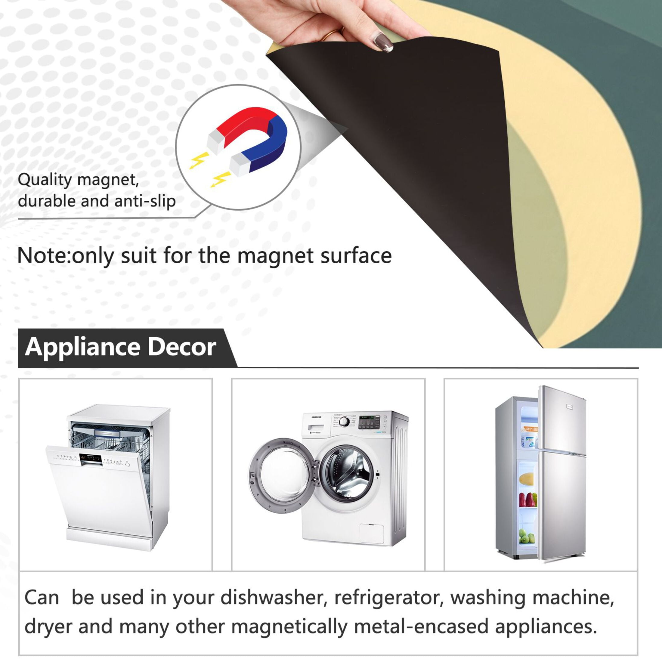 Dishwasher Magnetic Sticker 23x26 Inch Refrigerator Magnetic Sticker Washing Machine Magnetic Sticker Kitchen Panel Magnetic Sticker Home Decor Beautiful Orange Stripes