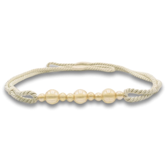 Beautiful Rope Curtain and Drapery Holdback Embellished with Glass Beads Tieback, 26" Spread (66cm), 3/16" (0.5cm) Thick # RTB9920BEADED,, Cream Ivory #A2 (Ivory / Cream) Sold Individually