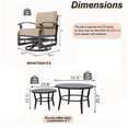 thumbnail image 3 of Gotland 6 Piece Patio Set, Aluminum Outdoor Swivel Chairs Set with Round Table 5.1’’ High-Resilience Seat Cushions 29.5" Deep Seating, Metal Patio Furniture Set Patio Conversation Sets, Sand, 3 of 7