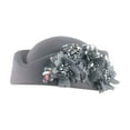 thumbnail image 2 of Women's Church Hats with Flower Applique, Elegant Pillbox Hats and Fascinator Tea Caps, Ladies Formal Occasion Hats for Wedding, Derby and Social Events-Gray, 2 of 3