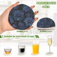 thumbnail image 4 of 6 Pcs Drink Coasters with Holder 3.94in Woven Coasters for Drinks Deep Blue Flower Coaster Set for Protection Table, 4 of 7