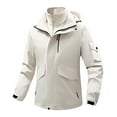 thumbnail image 2 of Men's Slim Fit Hooded Jacket - Lightweight Polyester Windbreaker Coat with Drawstring, Stitching Detail and Zipper Pockets for Outdoor Sports, 2 of 9