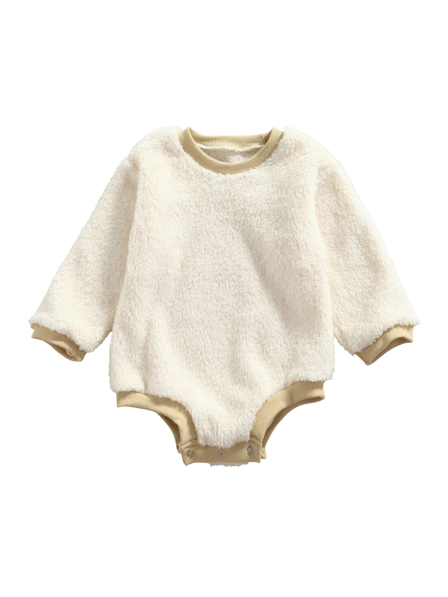 Primitief Niet meer geldig Kenmerkend IZhansean Newborn Baby Boy Girl Plush Romper Long Sleeve Sweatshirt  Bodysuit Fall Winter Clothes Beige 0-6 Months - Walmart.com