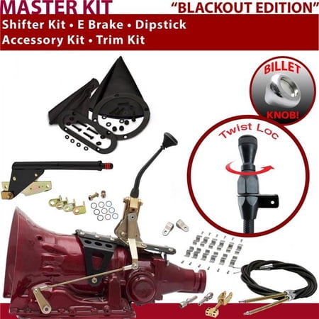 American Shifter FMX Shifter Kit Black 8 in. E Brake Cable Clamp Clevis Trim Kit Dipstick for ED43A