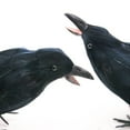 thumbnail image 4 of Black Feathered Crows Realistic Raven Handmade Artificial Birds Halloween Prop Decor Spooky Party Home Garden Decoration, 4 of 6
