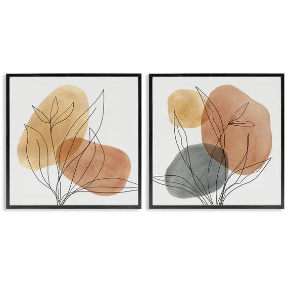 Stupell Industries Southwestern Simple Western Botanicals Black 2pc Framed Giclee Art Set, 12 x 12 each, by Carol Robinson