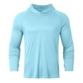thumbnail image 4 of Fgnfyis Men's Lightweight Hoodie Summer Casual Pullover Sweatshirt with Raglan Sleeves Breathable Comfortable Streetwear for Daily Wear Mens Sweatshirt Light Blue M, 4 of 7