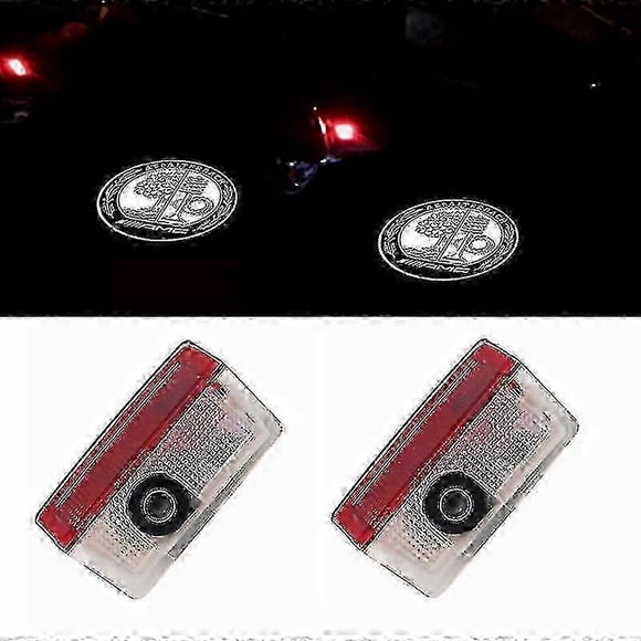 (4)For Mercedes Benz GLS GLC GLB GLA A B C E Class 2x Car Door LED Projector Lights with Logo Display