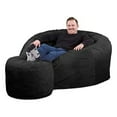 thumbnail image 1 of Ultimate Sack 5000 5-Foot Bean Bag Chair with Footstool Set, Charcoal Fur Cover, 1 of 8