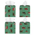thumbnail image 2 of Balery Christmas Dachshund Porta Pañuelos de Cuero con Estampado – Funda Moderna Cuadrada para Caja de Pañuelos, Dispensador 5x5x5'', 2 of 7