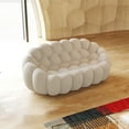 thumbnail image 3 of Sodrens 79.53" Bubble Couch,Modern Upholstered Mesh Fabric Lazy Floor Sofa,3D Honeycomb Shape Bubble Sofa Curved Couch for Living Room,Office,Apartment,No-Assembly(Light Gray,Loveseat), 3 of 11