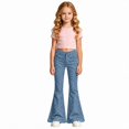 thumbnail image 4 of HCYSFG Cheetah Print Flare Pants For Girls Leopard Print High Waisted Bell Bottom Pants Summer Outdoor Weekend Travel Casual Trousers, 4 of 6