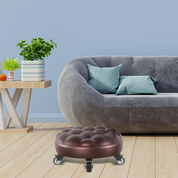 Taburete antideslizante para niños con ruedas, taburete de asiento ligero moderno minimalista decorativo grueso para niños pequeños de interior marrón perfecl banco pequeño