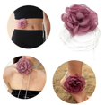 thumbnail image 2 of Romantic Flower Choker Necklace For Women Sweet Flower Neck Rope Chain--Black-Product code 47449 Black, 2 of 3