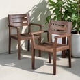 thumbnail image 2 of Tcbosik 2 Pack Wood Outdoor Dining Chairs, Patio Armchair for Deck, Yard, Porch, Easy Assembly, Dark Brown, 2 of 8