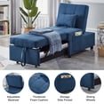 thumbnail image 5 of Aukfa Futon Sleeper Chair Bed, Convertible Pull Out Sleeper Sofa Chair for Living Room, Linen - Blue, 5 of 8