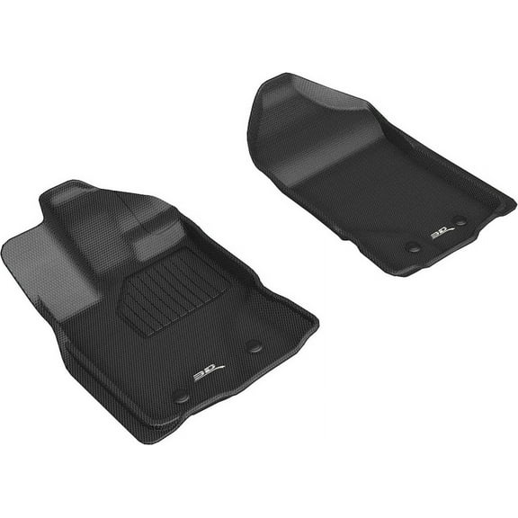 3D MAXpider Custom Fit Kagu Floor Mat (Black) Compatible with Ford Ranger 2019-2023 - Front Row