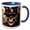 Blue/White, variant on 3drose, Cool Machine Skull in Mechanical Hat with Sensors and Indicators, 11oz Two-tone Yellow Mug