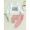 thumbnail image 3 of Toddler Baby Girls Clothes Sets 6M 12M 18M 24M 3Y Daddys Girl Letter Print Long Sleeve Pullover Sweatshirts Jogger Pants Infant Autumn Outfits, 3 of 10