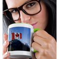 thumbnail image 2 of 3drose, Alberta, Banff, Canadian Flag, Sulphur Mountain-cn01 Cmi0224 - Cindy Miller Hopkins, 15oz Two-tone Green Mug, 2 of 6