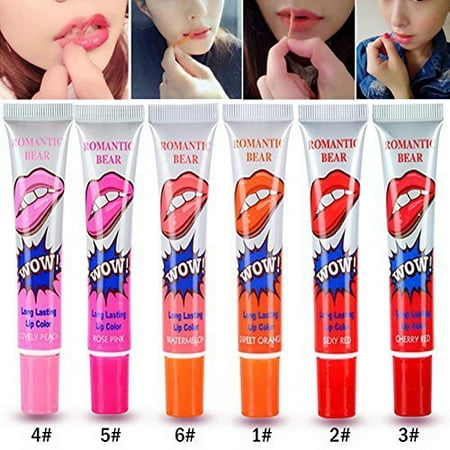 6 Pcs Women Easy Peel Off Long Lasting Makeup Tatto Lip Gloss Lipstick (1 (Best Long Lasting Lipstick Uk 2019)