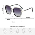 thumbnail image 2 of Personalized sunglasses with large frame, made of metal, Gray, 2 of 5