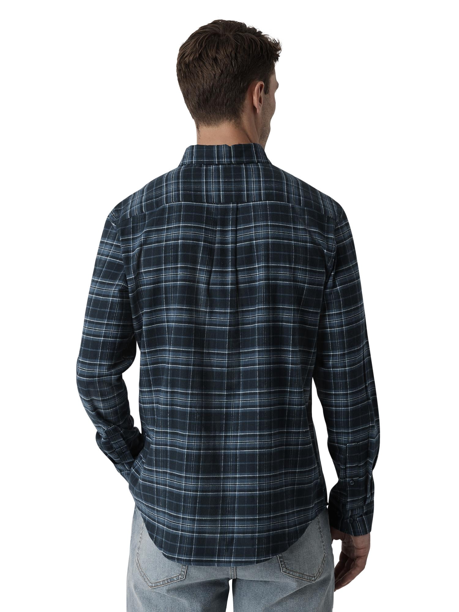 Chaps Men's & Big Men's Long Sleeve Stretch Button Down Flannel Shirt