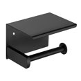 thumbnail image 2 of Soporte sin perforaciones con estante Soporte inoxidable Soporte organizador para Hogar Toliel Negro Gloria Titular de papel de seda, 2 of 6