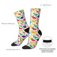 thumbnail image 4 of Rateoe Colorful Dinosaurs for Women Casual Calf Socks - Cute Crew Socks - Thin Soft Above Ankle Socks Size 5-11, 4 of 6