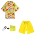 thumbnail image 6 of FYEGRE Boys Outfit with Short Sleeve Top, Casual Shorts & Socks, Cute Playful Ensemble for Spring/Summer, Family Gatherings & School Events Yellow 9-10 Years, 6 of 6