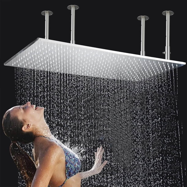 Cabezal de ducha de lluvia 40,6 x 81,3 cm tamaño grande cubierta cuerpo completo alta presión montado techo