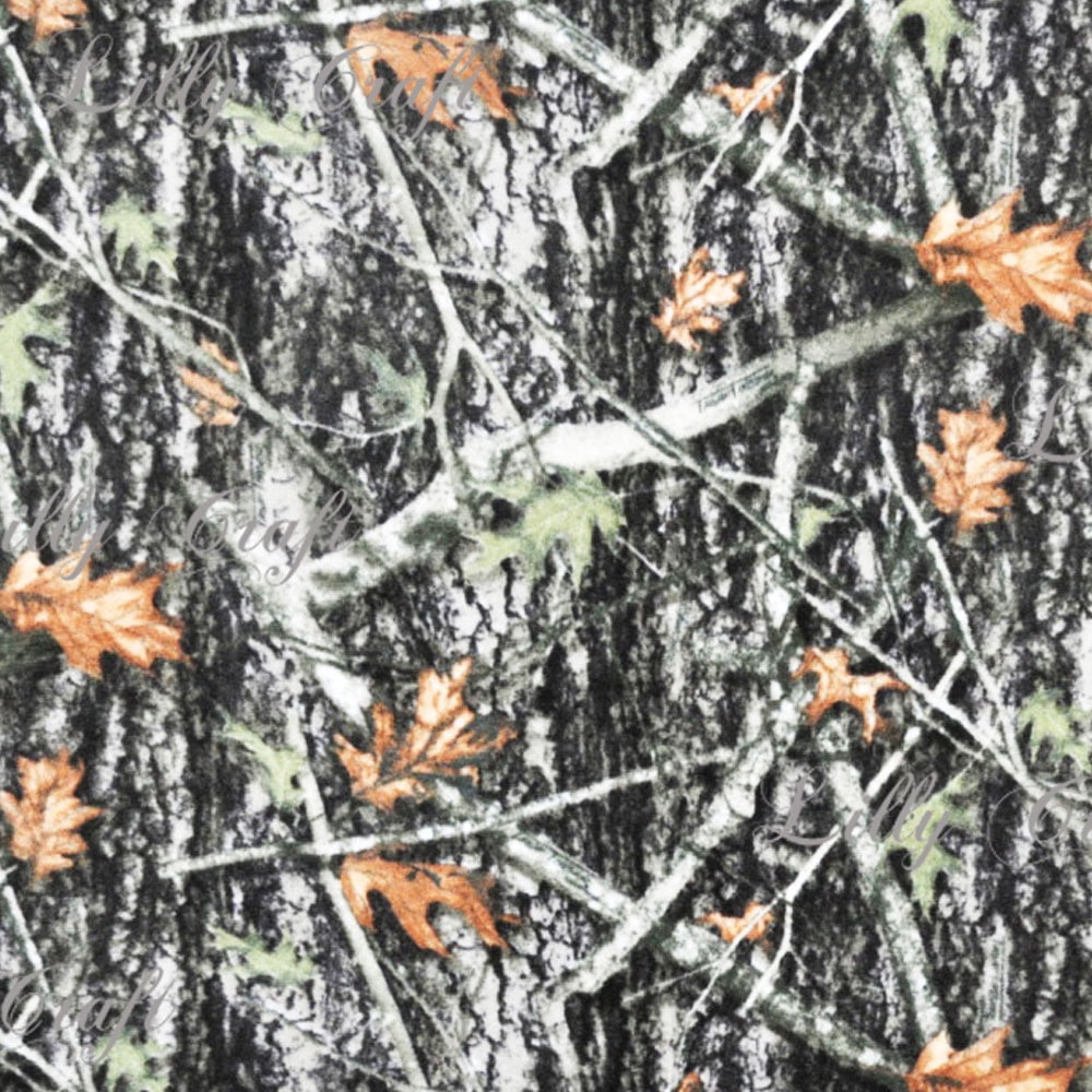 Lilly Craft Grey Twigs Camouflage FLEECE Fabric 100 Polyester Sold