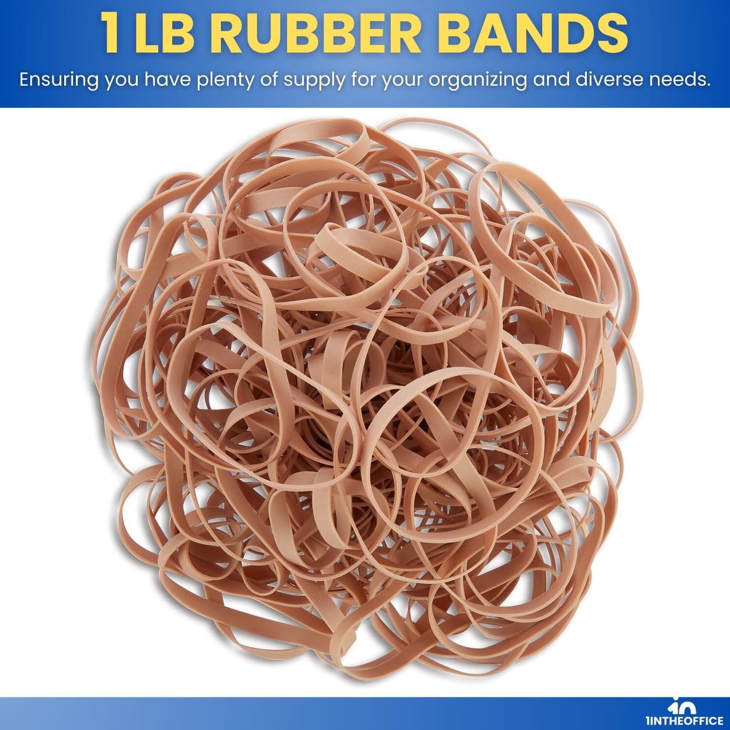 1InTheOffice Rubber Bands #64, Thick Rubber Bands, Heavy Duty Rubber Bands, Beige, Size 64, 3 Pack