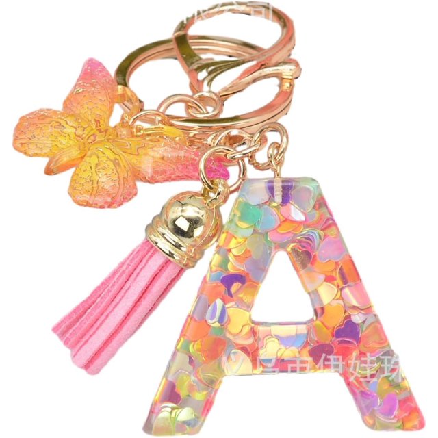 Letter Keychain,26 Letters A-Z Decorative Letter Keychain,Name Keychain for Women Girls Men Teenager Gift