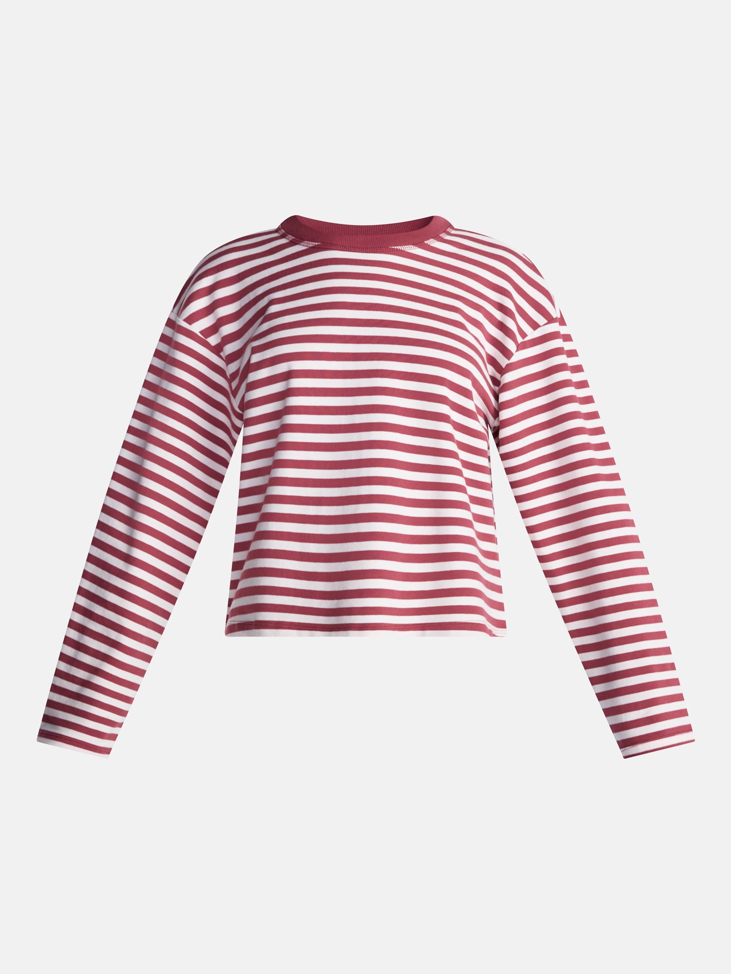 No Boundaries Oversize LS Stripe Tee, Women’s Sizes XXS-XXL