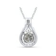 thumbnail image 4 of 6.5MM Round Cut Lab Created Moissanite Diamond Teardrop Halo Pendant Necklace In 14k White Gold Over Sterling Silver 18" Chain (G-H Color,VVS1 Clarity,1.20 Cttw), 4 of 7