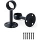 thumbnail image 1 of Curtain Rod Bracket Wardrobe Rod Bracket with Screws Ceiling Bracket for Curtain and Wardrobe, Matte Black Stainless Steel, Diameter 25mm, 2 Pcs, 1 of 5