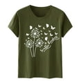 thumbnail image 4 of Blouses pour Femmes, Mode Féminine Imprimé Manches Courtes Blouse Drôle Col Rond T-Shirt Tops, 4 of 4