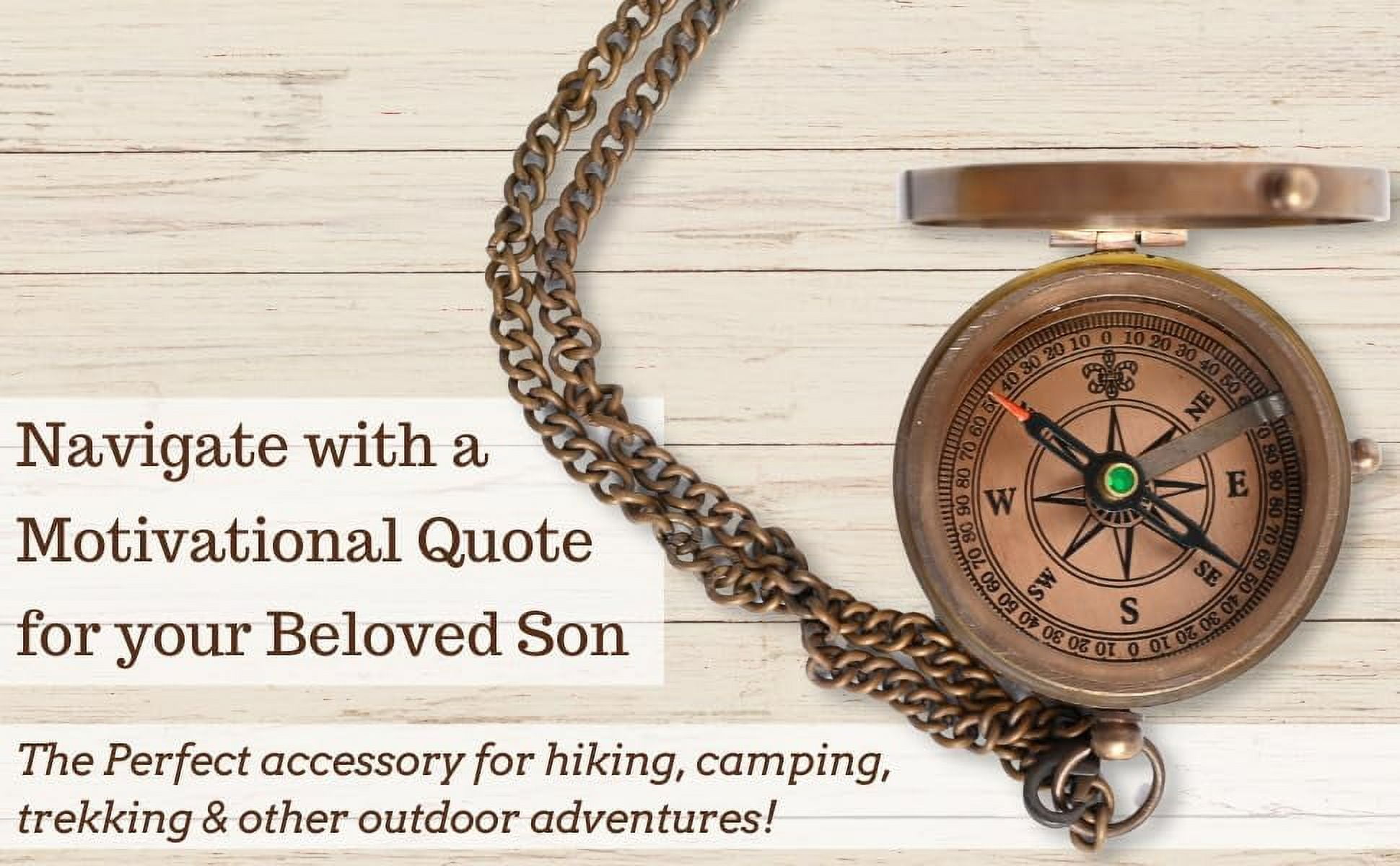 Brass Compass Engraved with Motivational Quote, Gift for Son, Grandson, Daughter, Baptism, Confirmation Communion Godson Church Graduation Day