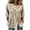A Beige, variant on Women Plus Size Tops Crewneck 3/4 Sleeve Button Shirts Drawstring Waist Summer Casual Loose Vacation Printed Tops,Sizes S-5XL