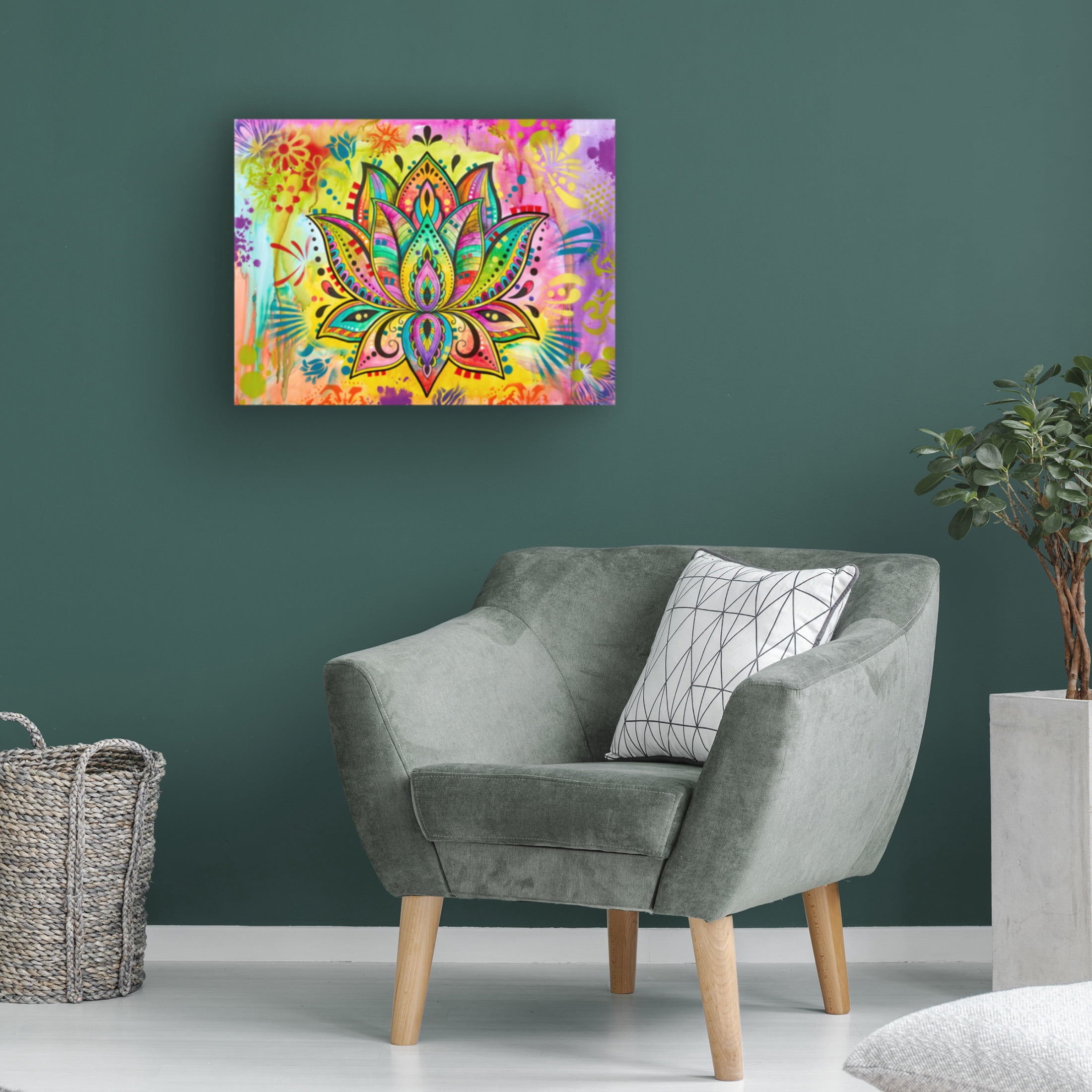 Canvas Wall Art - Dean Russo 'Spiritual Lotus' Wall Art for Living Room, Bedroom, or Office Décor by Trademark Fine Art - 47 x 35 Inches