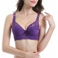 thumbnail image 5 of 2 Piece Womens Underwire Push up Bras Plus Size Floral Lace Full Coverage Bralettes Unpadded Lifting Seamless Bras Multicolor, 36/80BCD, 5 of 7