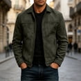 thumbnail image 2 of Casual Jacket Jerdar Men Casual Fashion Solid Zipper Long Sleeve Tturndown Collar Outwear Jacket Coat, 2 of 8